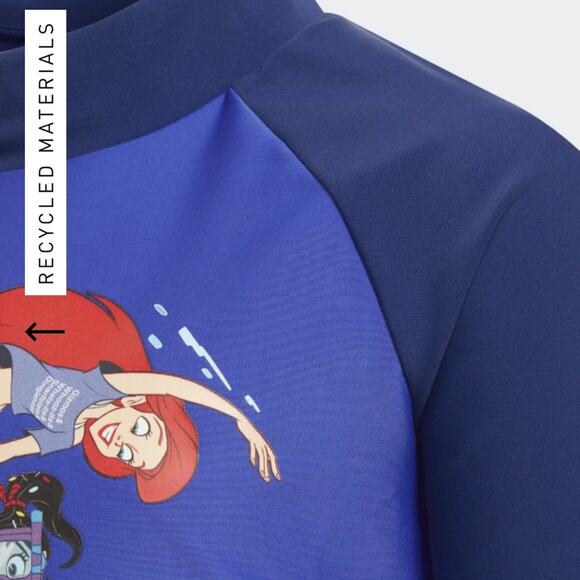 0295 NEW Disney The Little Mermaid Adidas Rash Guard - Picture 5 of 6